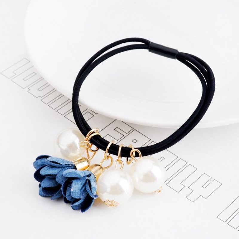 Navy Blue Pearl Bell Hairband