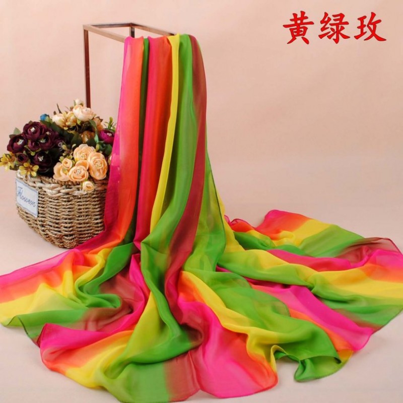 Yellow Ombre Gradient Chiffon Hijab Clearance