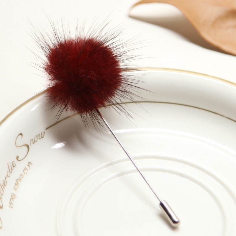 burgundy Puffy Hijab Pin 