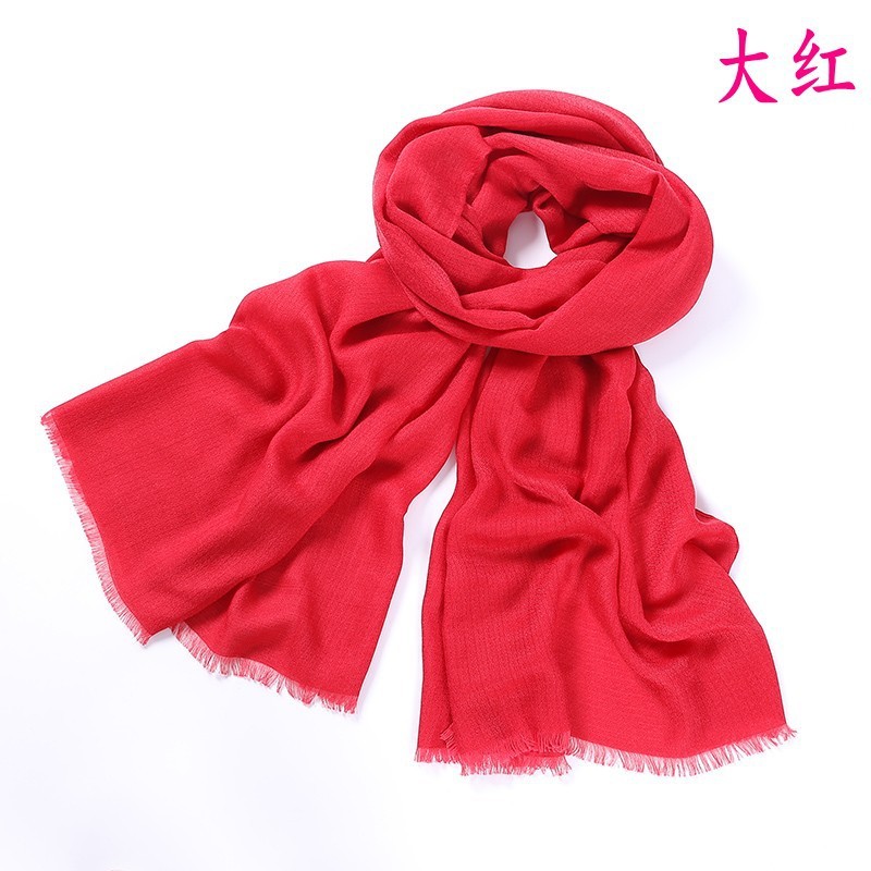 Red Plain Thick Intertwined Cotton Maxi Hijab Clearance