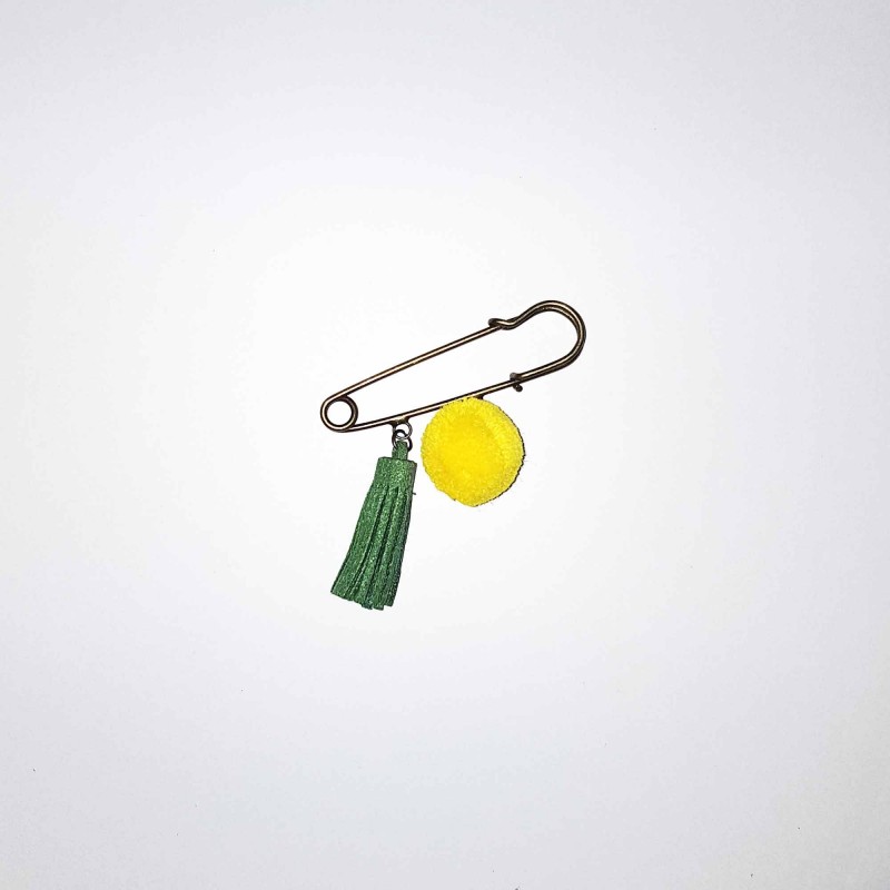 Green Yellow Tassel safety hijab pin