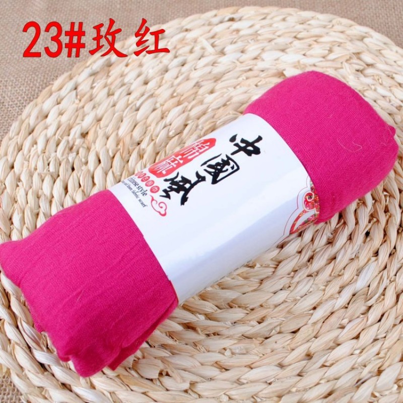 Rose Red 190x110cm Cotton Linen Plain Maxi Hijab