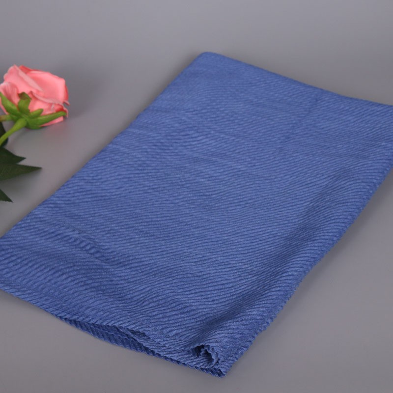 denim blue Crimpled Crinkle Hijab Clearance