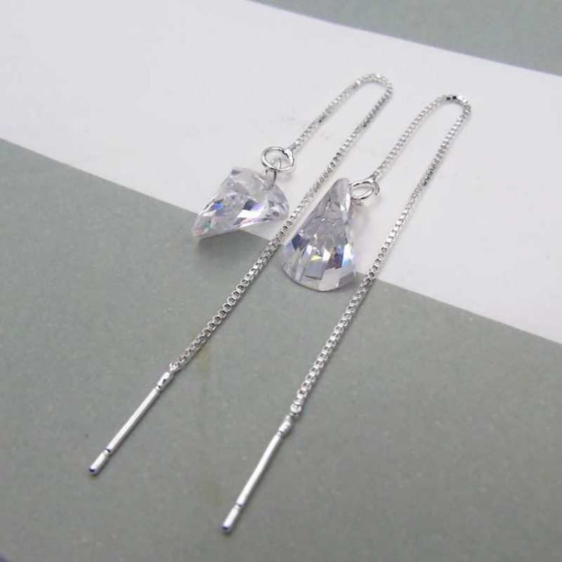 Crystal Long Chain Drop Earrings