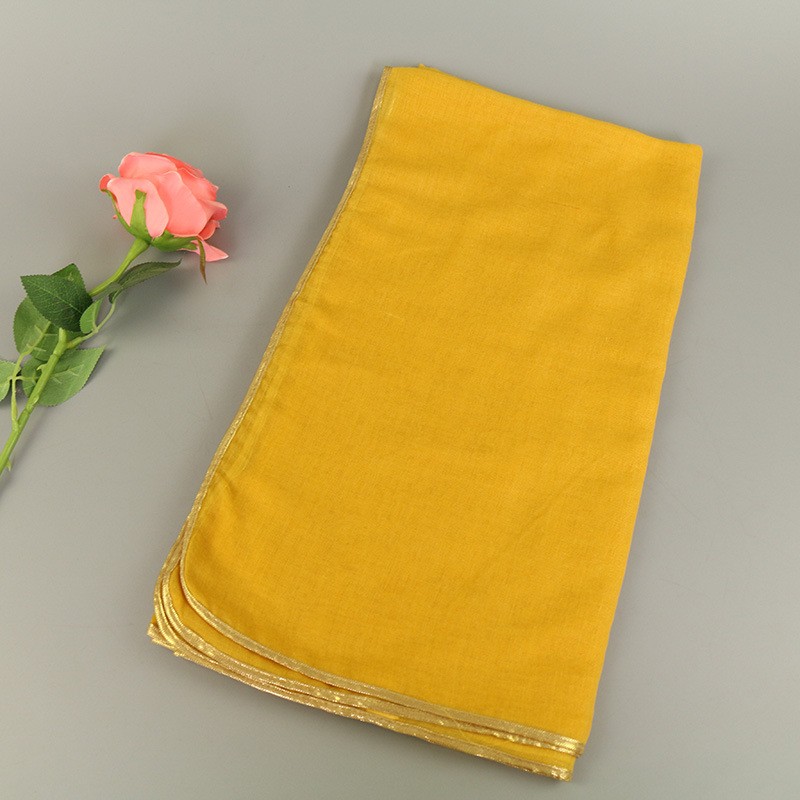 Turmeric Gold Piping Cotton Hijab Clearance