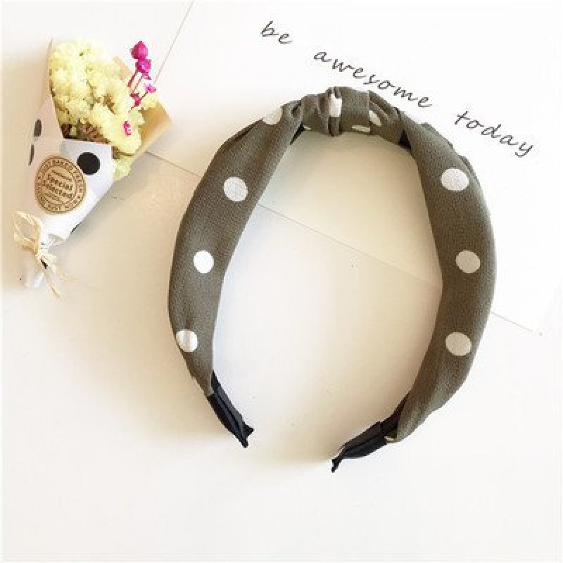 Light Green Polka Classic Head band