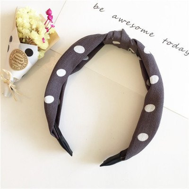 Grey Polka Classic Head band