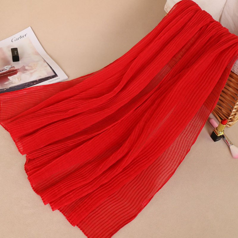 Red Ripple Crinkle Viscose Hijab Clearance