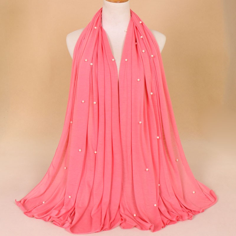 watermelon red Jersey Pearl Hijab Clearance