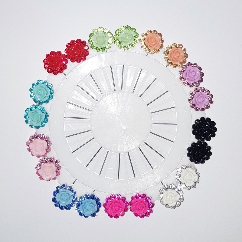 Floral Crystal Hijab Pins Clearance