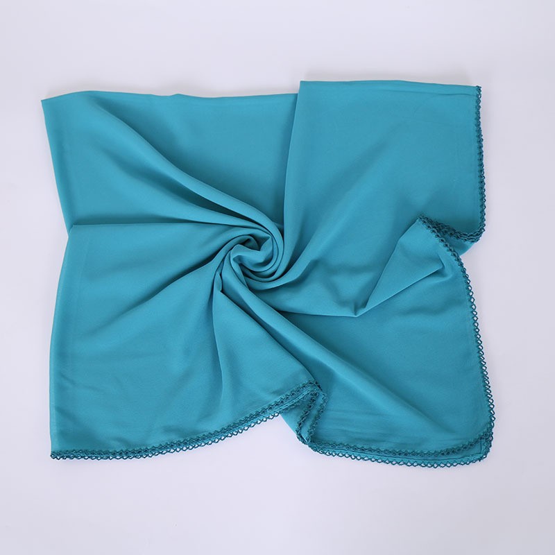 shallow haqing Crumpled Chiffon Square Hijab
