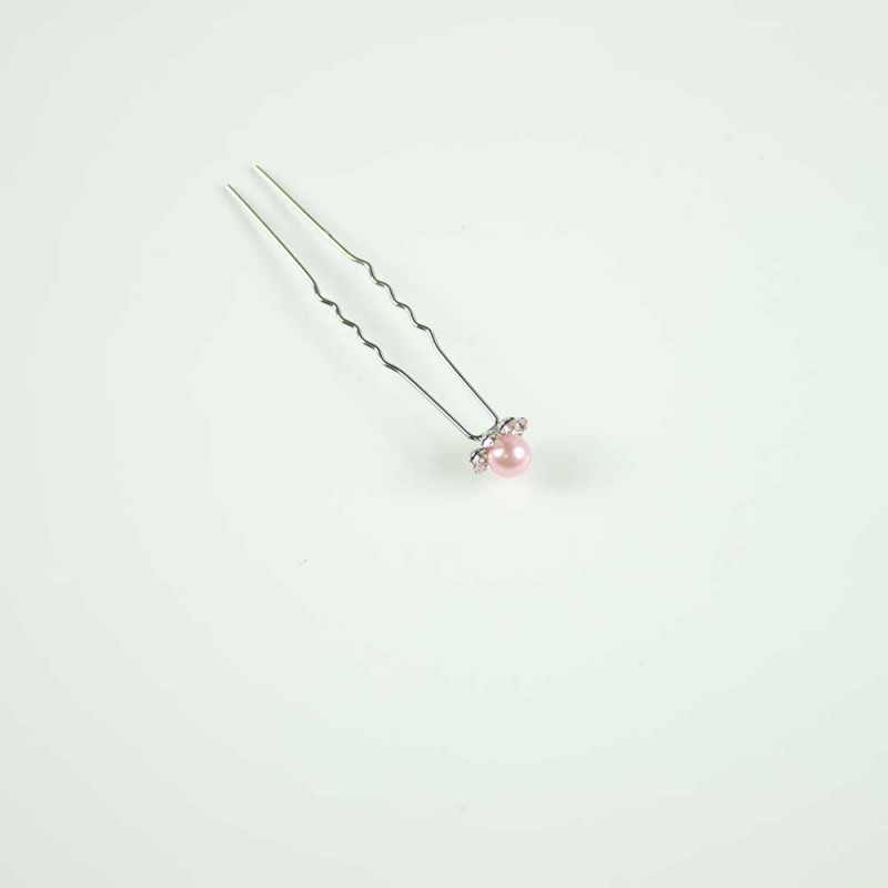 Pink basic pearl hairpin