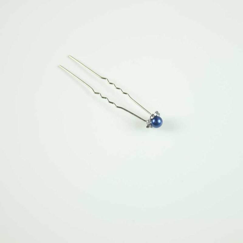 Blue basic pearl hairpin
