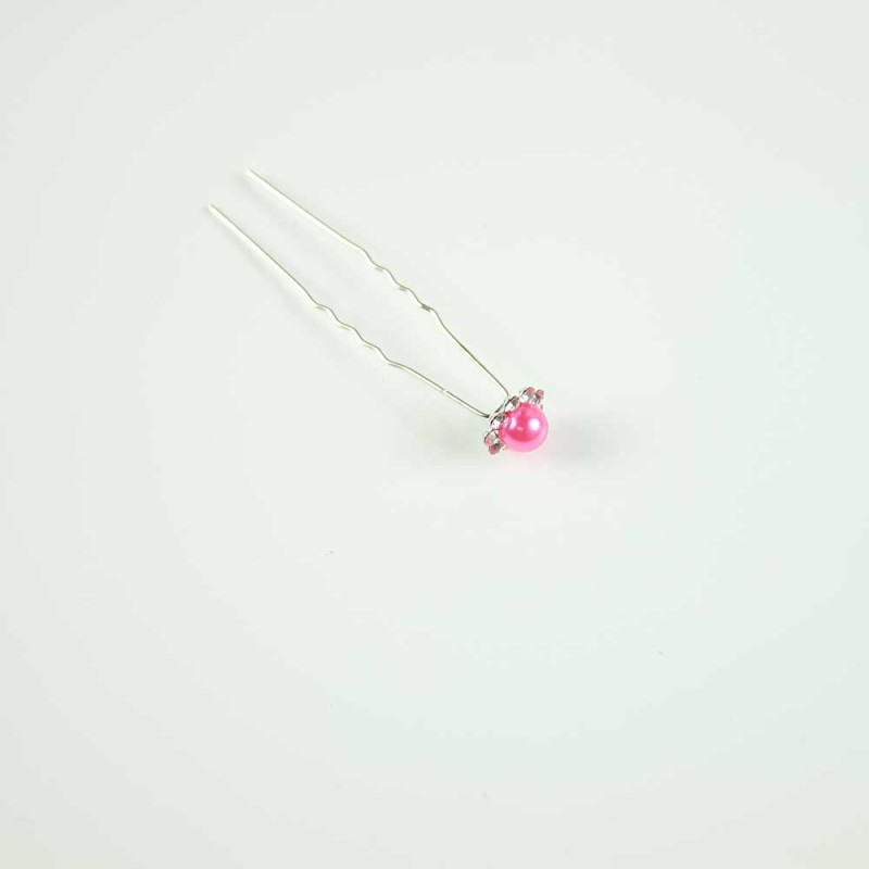 Hot Pink basic pearl hairpin