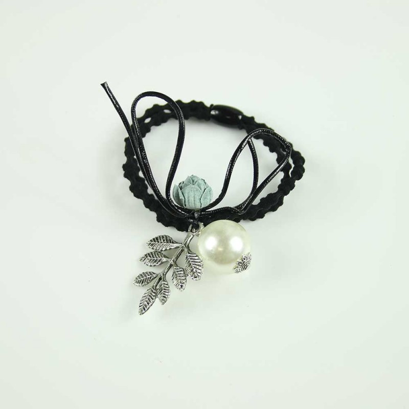 Mint pearl foliage hairband