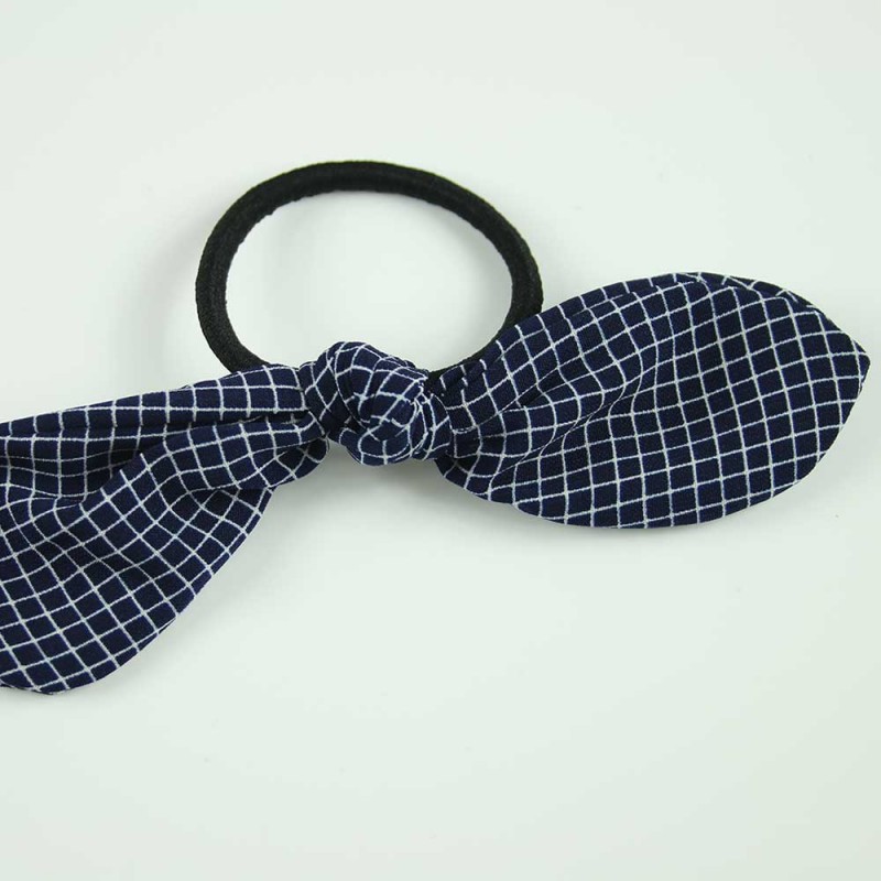 Navy Squares Ribbon hairband