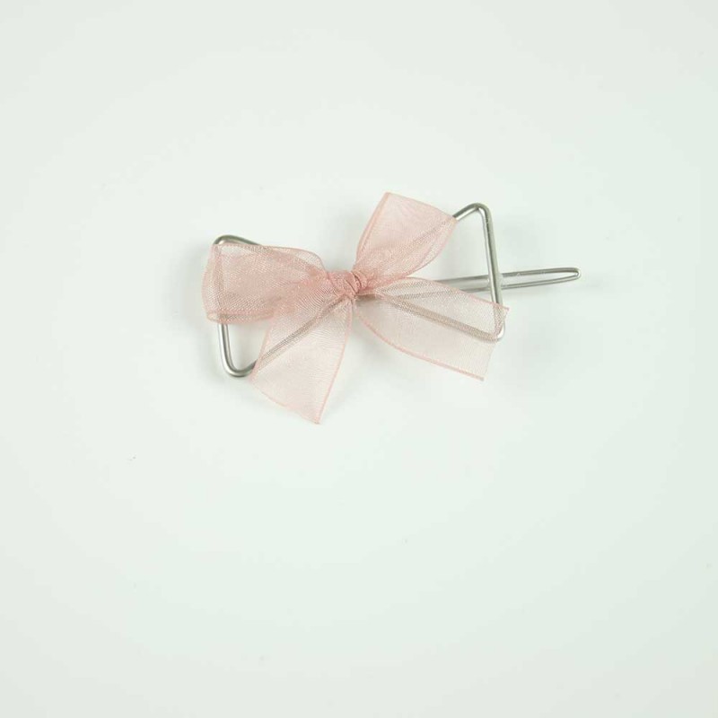 Pink ribbon hair pin