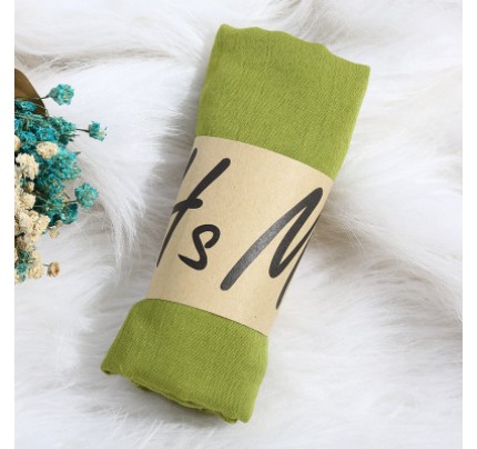 Autumn Green Cotton Linen 180x90cm Classic Maxi Hijab