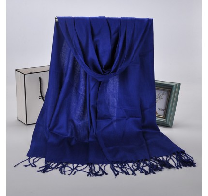 Sapphire Plain Cotton Satin Pashmina Hijab