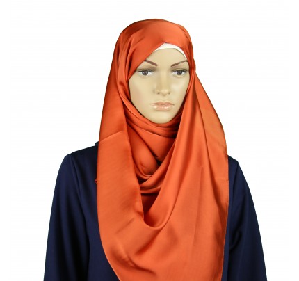 Cinnamon Satin Silk Maxi Hijab Clearance