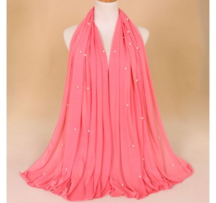watermelon red Jersey Pearl Hijab Clearance