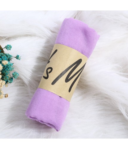 Light purple Cotton Linen 180x90cm Classic Maxi Hijab
