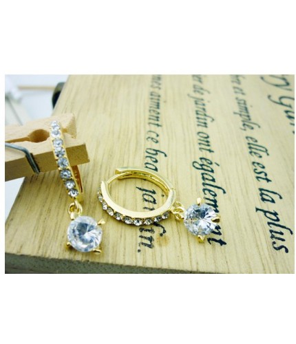 Gold Zircon Crystal Drop Earrings