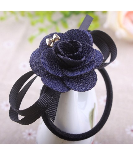 Navy Blue Rose Flower Hair band