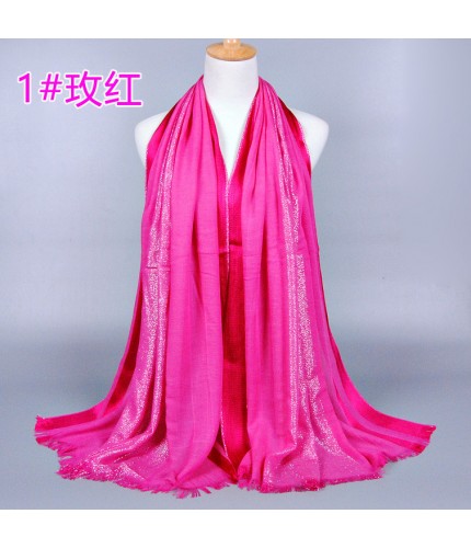 Rose Red Stripped Satin Cotton Hijab Clearance