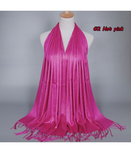 rose red Gold Shimmer Cotton Hijab Clearance