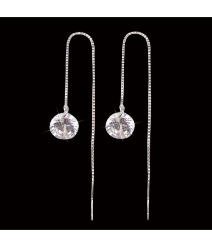 White Crystal Drop Earrings