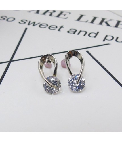 Crystal Clasp Stud Earrings