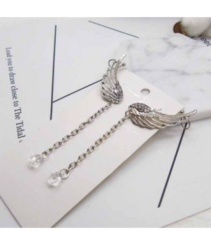 Silver right ear Stud Angel wings