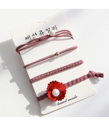 Wine Red Pearl Hair band set