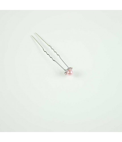 Pink basic pearl hairpin