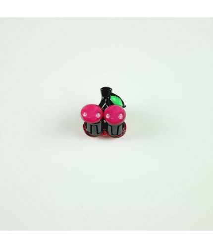 Magenta cherry hairclip