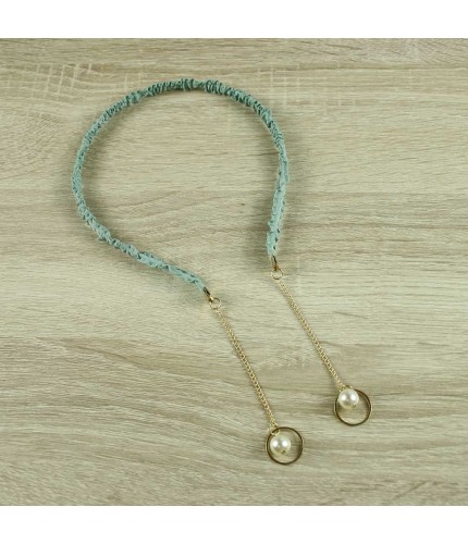 Aqua circle drop headband