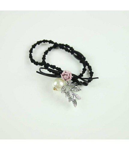 Pink pearl foliage hairband
