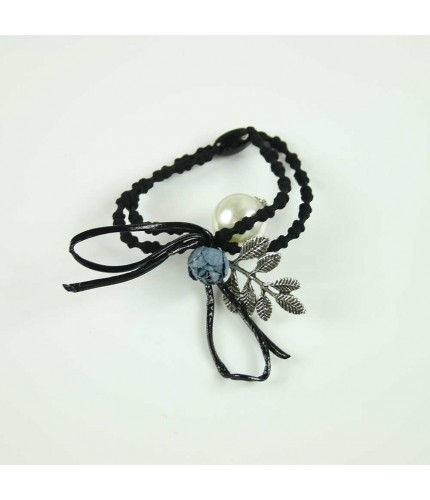 Teal pearl foliage hairband