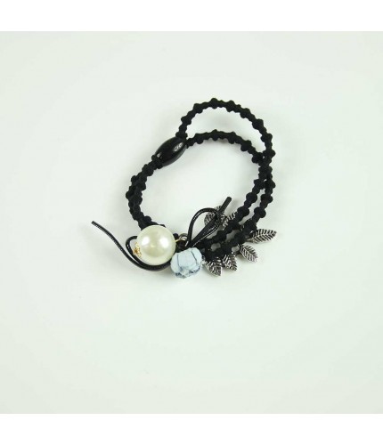 Light Blue pearl foliage hairband