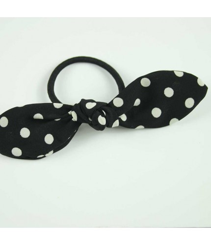 Black Polka Ribbon hairband
