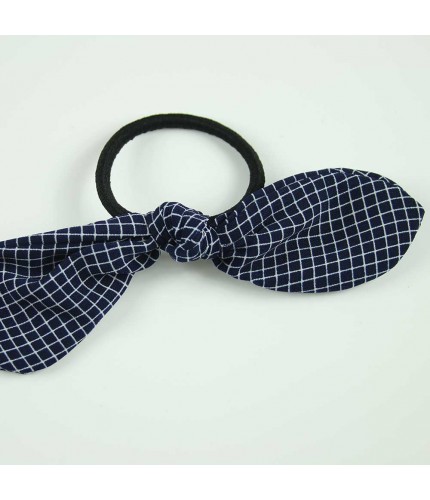 Navy Squares Ribbon hairband